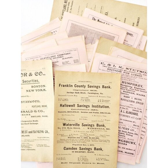 1906 Maine Local Towns Advertisement Pages Bulk Lot Of 47 Pcs 500+ Ads E10 - Picture 3 of 7
